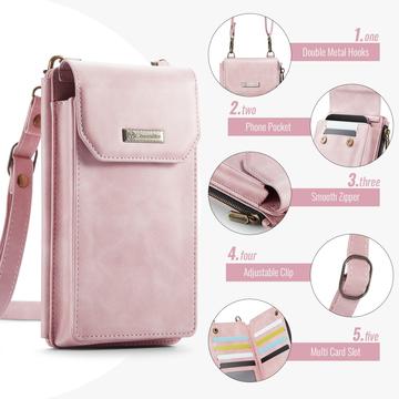 Caseme Me40 Universal RFID-skuldertaske - 4"-7.5" - Pink