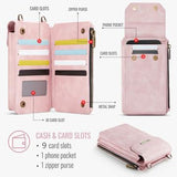 Caseme Me40 Universal RFID-skuldertaske - 4"-7.5" - Pink