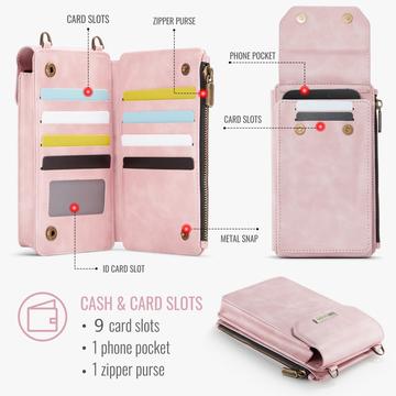 Caseme Me40 Universal RFID-skuldertaske - 4"-7.5" - Pink
