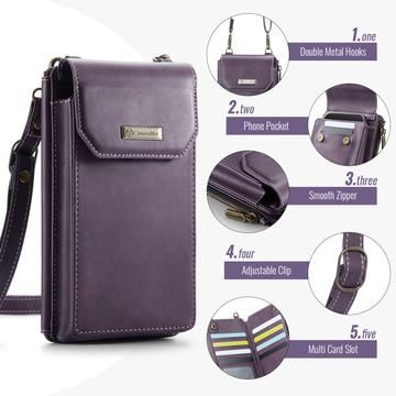 Caseme Me40 Universal RFID-skuldertaske - 4"-7.5" - Lilla