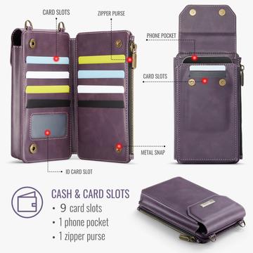 Caseme Me40 Universal RFID-skuldertaske - 4"-7.5" - Lilla