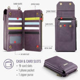 Caseme Me40 Universal RFID-skuldertaske - 4"-7.5" - Lilla