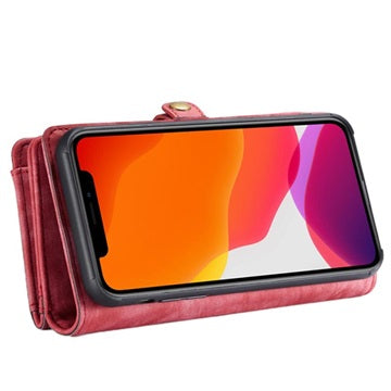 Caseme 2-i-1 Multifunktionel iPhone 11 Pro Max Pung - Rød