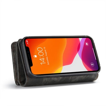 Caseme Multifunktionel iPhone 12 Pro Max Pung Taske - Sort