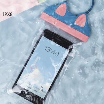 Katte ører universelt vandtæt etui - 7" - pink