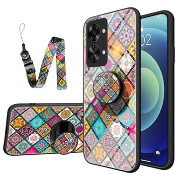 Checkered Pattern OnePlus Nord 2T Hybrid Cover - Farverig Mandala