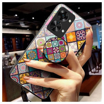 Checkered Pattern OnePlus Nord 2T Hybrid Cover - Farverig Mandala