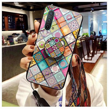 Checkered Pattern OnePlus Nord CE 5G Hybrid Cover - Farverig Mandala