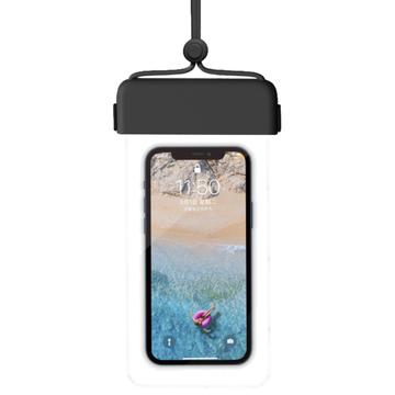 Klar TPU Universal IPX8 vandtæt etui m. touch-funktion - 7" - Sort