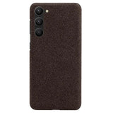 Samsung Galaxy S23 5G Stofbelagt Plastikcover - Brun