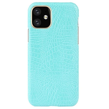 iPhone 11 Belagt Plastikcover - Krokodille - Cyan