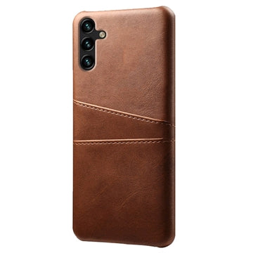 Samsung Galaxy A14/A14 5G Belagt Plastikcover med Kortlommer - Brun