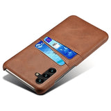 Samsung Galaxy A14/A14 5G Belagt Plastikcover med Kortlommer - Brun