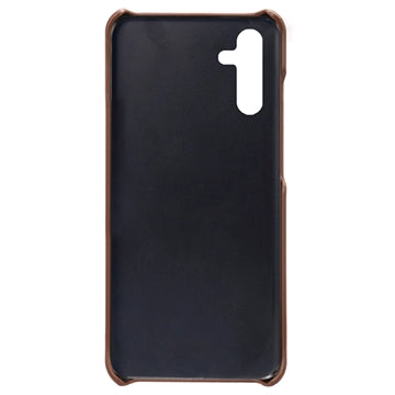 Samsung Galaxy A14/A14 5G Belagt Plastikcover med Kortlommer - Brun
