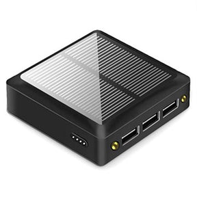 Kompakt Solcelle-Powerbank - 10000mAh, 3xUSB-A - Sort