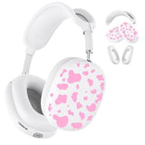 3-i-1-beskyttelsessæt med ko-mønster til AirPods Max - Hvid / Pink