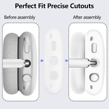 3-i-1-beskyttelsessæt med ko-mønster til AirPods Max - Hvid / Pink