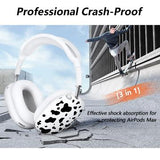 3-i-1-beskyttelsessæt med ko-mønster til AirPods Max - Hvid / Pink