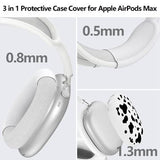 3-i-1-beskyttelsessæt med ko-mønster til AirPods Max - Hvid / Pink