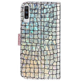 Croco Bling Samsung Galaxy A50 Pung - Sølv