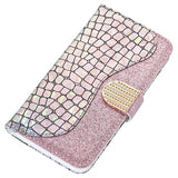 Croco Bling Samsung Galaxy A50 Pung - Sølv