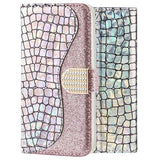 Croco Bling iPhone X / iPhone XS Pung - Sølv