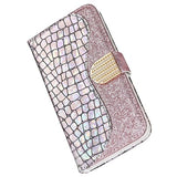 Croco Bling iPhone X / iPhone XS Pung - Sølv