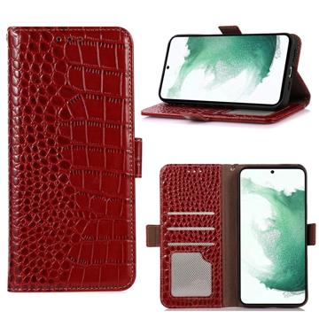 Crocodile Samsung Galaxy A14/A14 5G Læderpung med RFID - Rød