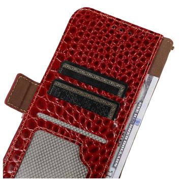 Crocodile Samsung Galaxy A14/A14 5G Læderpung med RFID - Rød