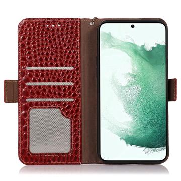 Crocodile Samsung Galaxy A14/A14 5G Læderpung med RFID - Rød