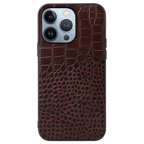 Krokodille Series iPhone 14 Pro Max Hybrid Cover - Brun