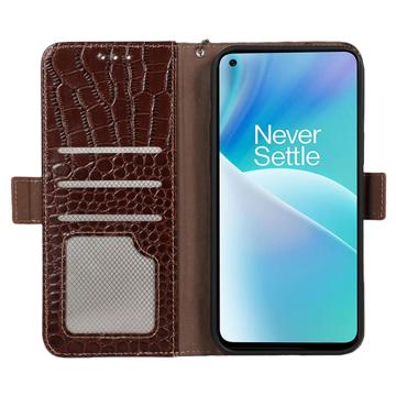 Crocodile Series OnePlus Nord 2T Læderpung med RFID - Brun