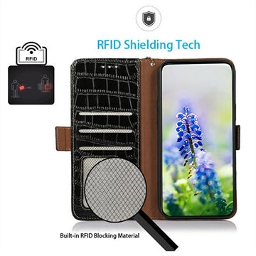Xiaomi 17T Pro Crocodile Series Læderpung med RFID - Sort