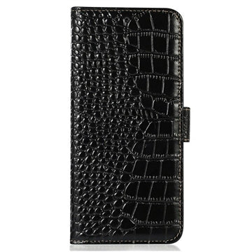 Xiaomi 17T Pro Crocodile Series Læderpung med RFID - Sort