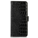 Xiaomi 17T Pro Crocodile Series Læderpung med RFID - Sort