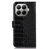 Xiaomi 17T Pro Crocodile Series Læderpung med RFID - Sort
