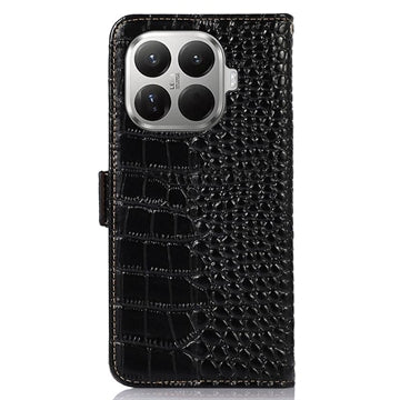 Xiaomi 17T Pro Crocodile Series Læderpung med RFID - Sort