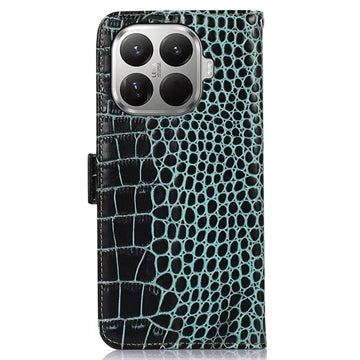 Xiaomi 17T Pro Crocodile Series Læderpung med RFID - Grøn