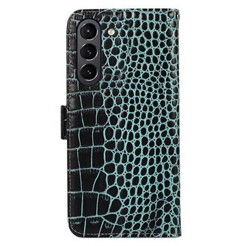 Crocodile Series Samsung Galaxy S21 FE 5G Læderpung med RFID - Grøn