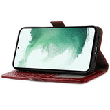 Crocodile Series Samsung Galaxy S21 FE 5G Læderpung med RFID - Rød