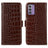 Nokia G42 Crocodile Series Læderpung med RFID - Brun