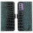 Nokia G42 Crocodile Series Læderpung med RFID - Grøn