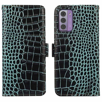 Nokia G42 Crocodile Series Læderpung med RFID - Grøn
