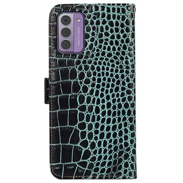 Nokia G42 Crocodile Series Læderpung med RFID - Grøn