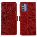 Nokia G42 Crocodile Series Læderpung med RFID - Rød