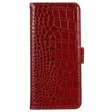 Nokia G42 Crocodile Series Læderpung med RFID - Rød