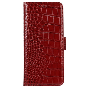 Nokia G42 Crocodile Series Læderpung med RFID - Rød