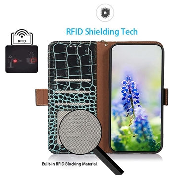 Samsung Galaxy S26 Ultra Crocodile Series Læderpung med RFID - Grøn