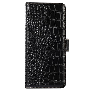 Crocodile Series Motorola Moto G53 Læderpung med RFID - Sort