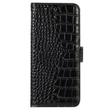 Crocodile Series Motorola Moto G53 Læderpung med RFID - Sort